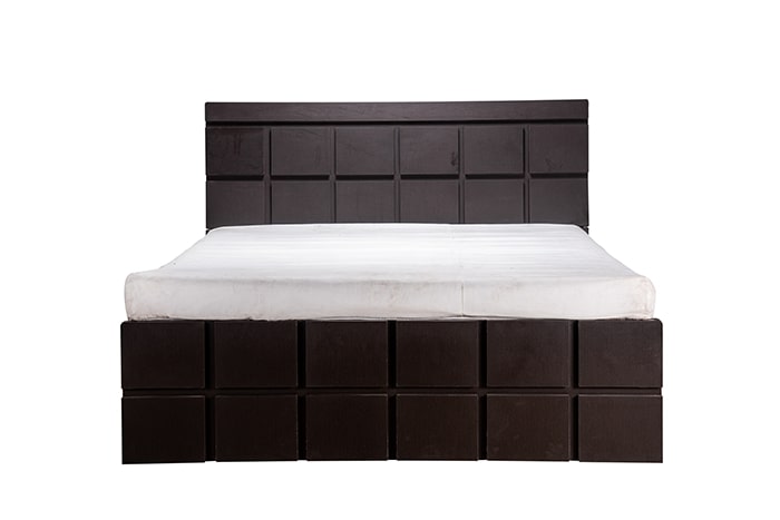 TR Noir Wenge Checkered Queen Bed (Storage)